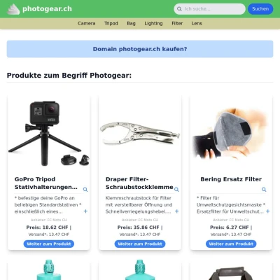 Screenshot photogear.ch