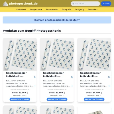 Screenshot photogeschenk.de