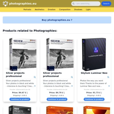 Screenshot photographies.eu