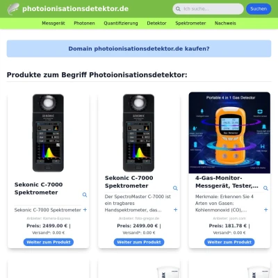 Screenshot photoionisationsdetektor.de