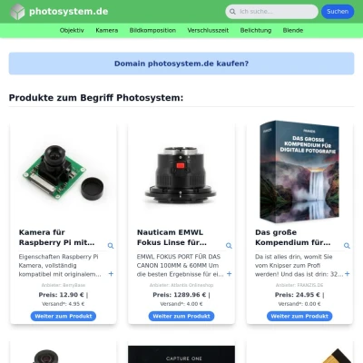 Screenshot photosystem.de
