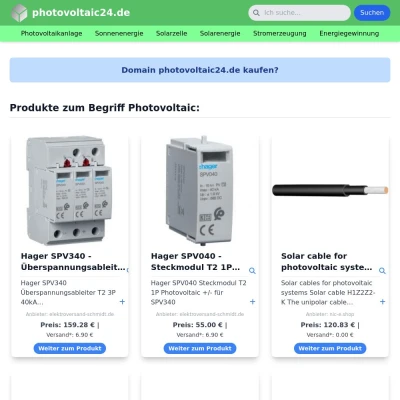 Screenshot photovoltaic24.de