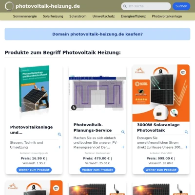 Screenshot photovoltaik-heizung.de