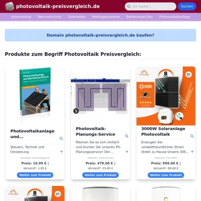 Screenshot photovoltaik-preisvergleich.de