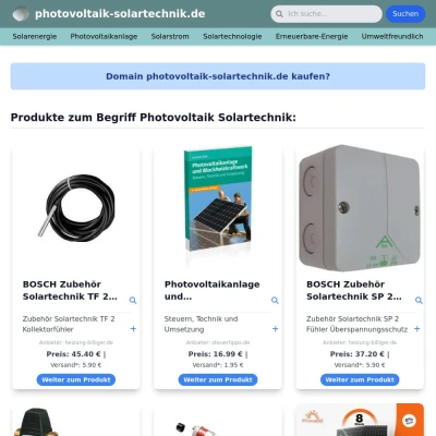 Screenshot photovoltaik-solartechnik.de