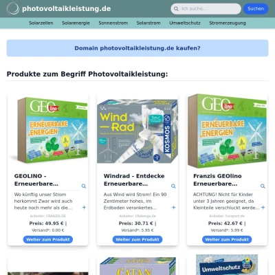 Screenshot photovoltaikleistung.de