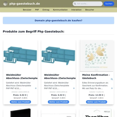 Screenshot php-gaestebuch.de