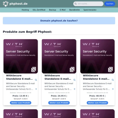 Screenshot phphost.de
