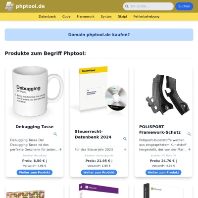 Screenshot phptool.de