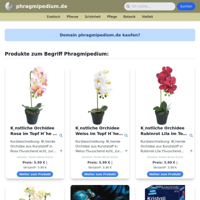 Screenshot phragmipedium.de