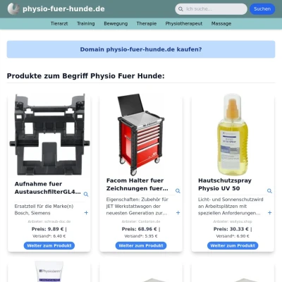 Screenshot physio-fuer-hunde.de