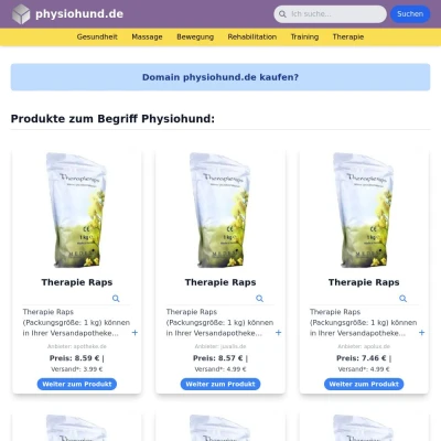 Screenshot physiohund.de