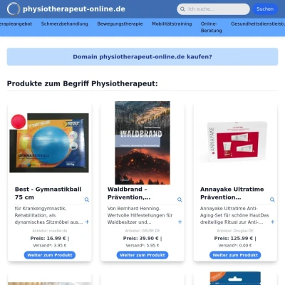 Screenshot physiotherapeut-online.de