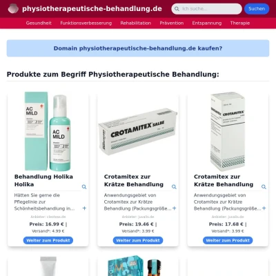 Screenshot physiotherapeutische-behandlung.de