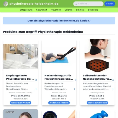 Screenshot physiotherapie-heidenheim.de