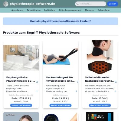 Screenshot physiotherapie-software.de