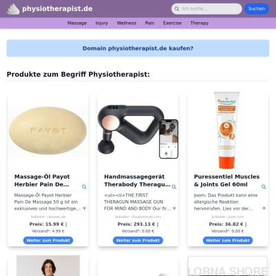 Screenshot physiotherapist.de