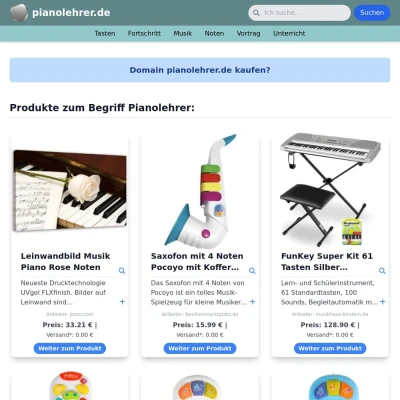 Screenshot pianolehrer.de