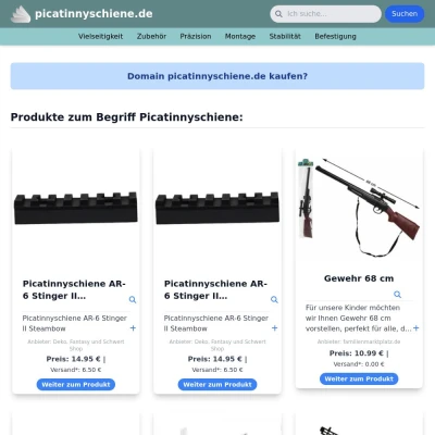 Screenshot picatinnyschiene.de