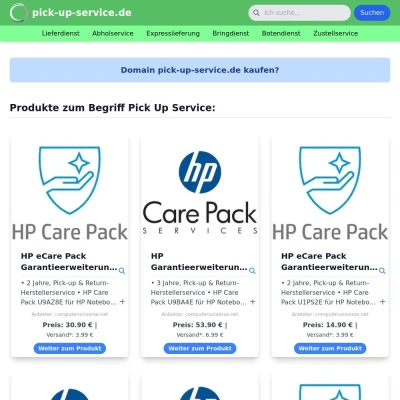 Screenshot pick-up-service.de