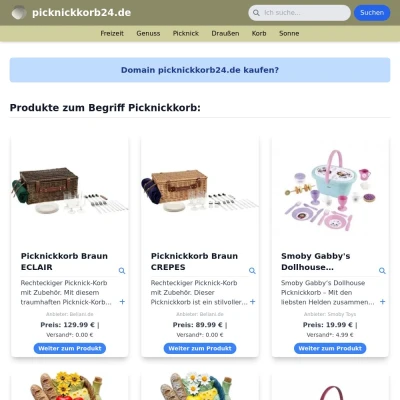 Screenshot picknickkorb24.de