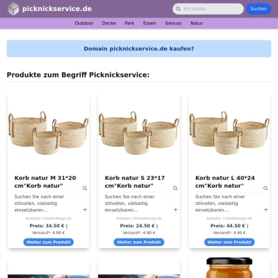 Screenshot picknickservice.de