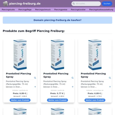 Screenshot piercing-freiburg.de