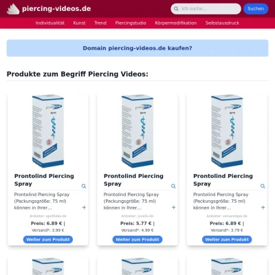 Screenshot piercing-videos.de