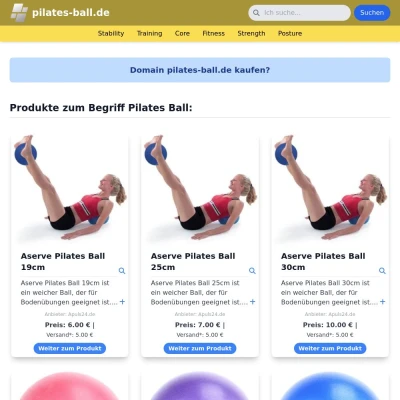 Screenshot pilates-ball.de