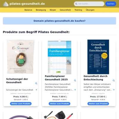 Screenshot pilates-gesundheit.de