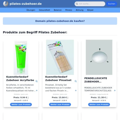 Screenshot pilates-zubehoer.de