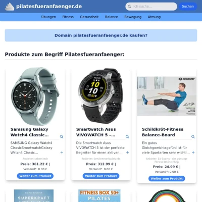 Screenshot pilatesfueranfaenger.de