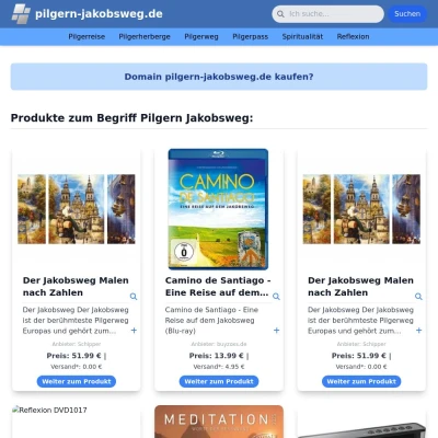 Screenshot pilgern-jakobsweg.de