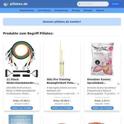 Screenshot pillates.de