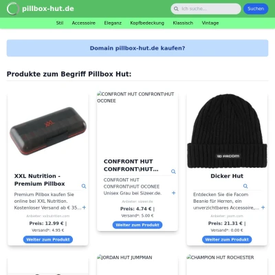 Screenshot pillbox-hut.de