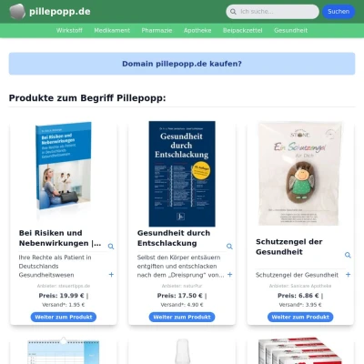 Screenshot pillepopp.de
