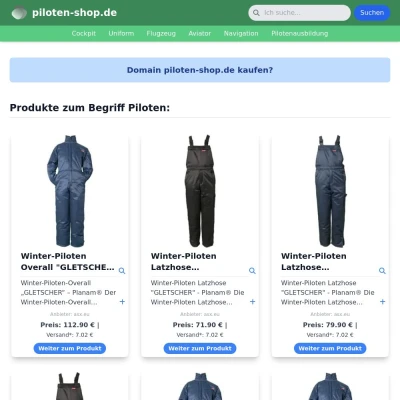 Screenshot piloten-shop.de