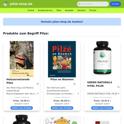 Screenshot pilze-shop.de