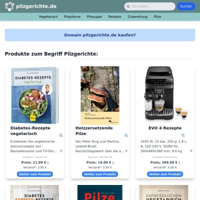 Screenshot pilzgerichte.de
