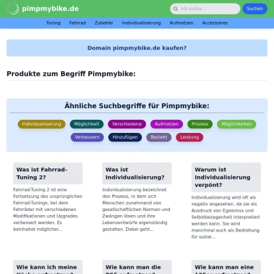 Screenshot pimpmybike.de
