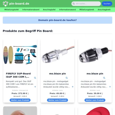 Screenshot pin-board.de