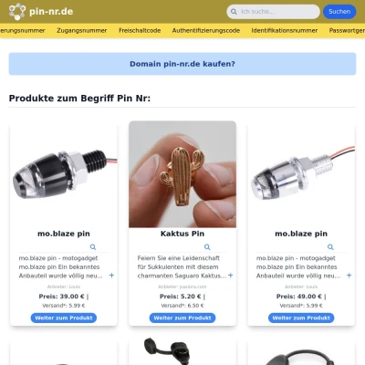 Screenshot pin-nr.de