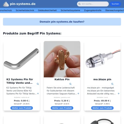 Screenshot pin-systems.de