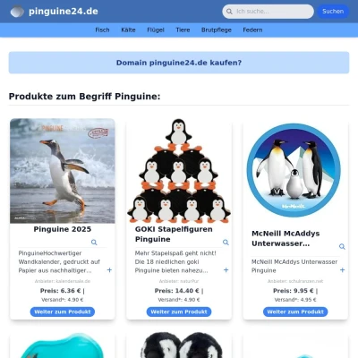 Screenshot pinguine24.de