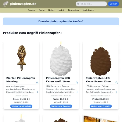 Screenshot pinienzapfen.de