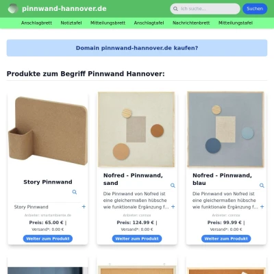 Screenshot pinnwand-hannover.de