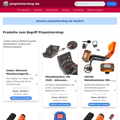 Screenshot pinpointershop.de