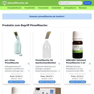 Screenshot pinselflasche.de