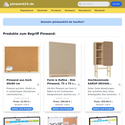 Screenshot pinwand24.de