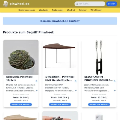 Screenshot pinwheel.de